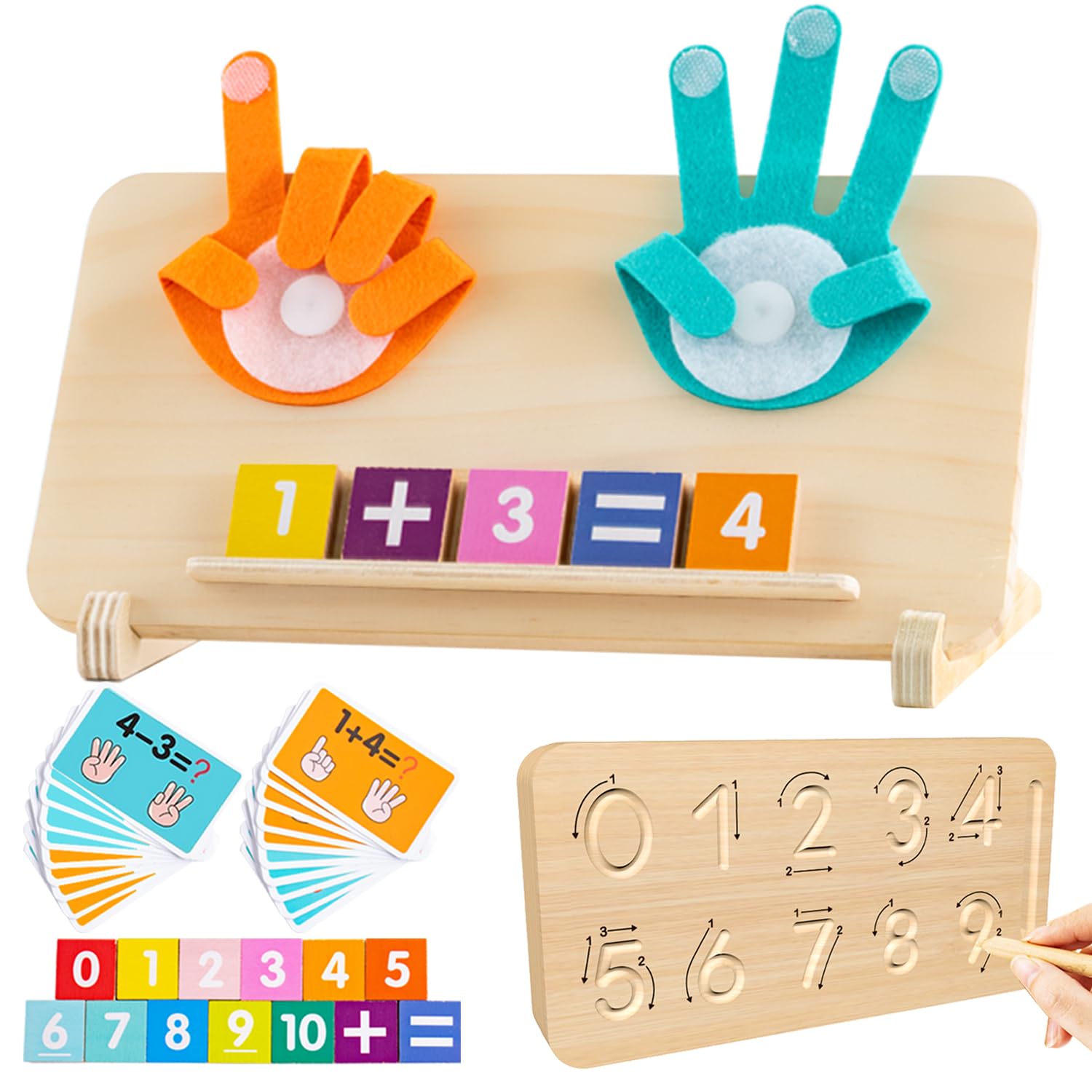 Montessori Toys for 2 3 4 Year Old Kids - Double-Sided Preschool Learning Toys | Educational Math Manipulatives & Number Counting Blocks | Perfect Christmas Stocking Stuffers for Toddlers Boys & Girls | Ideal for Homeschooling, Classroom & Early Childhood Development