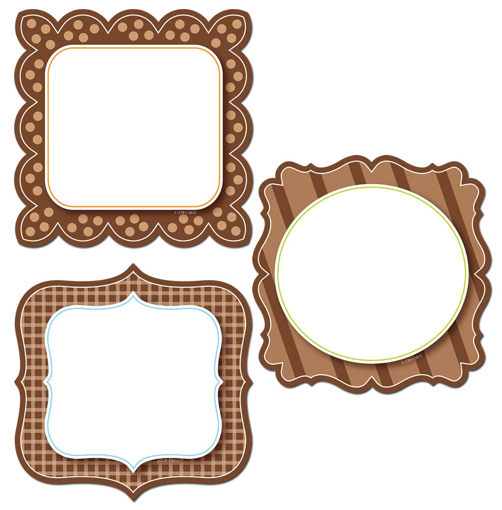 Creative Teaching Press 6-Inch Designer Cut-Outs - Chocolate Classy Cards (6488) for Classroom Decor, Bulletin Boards & Scrapbooking Projects