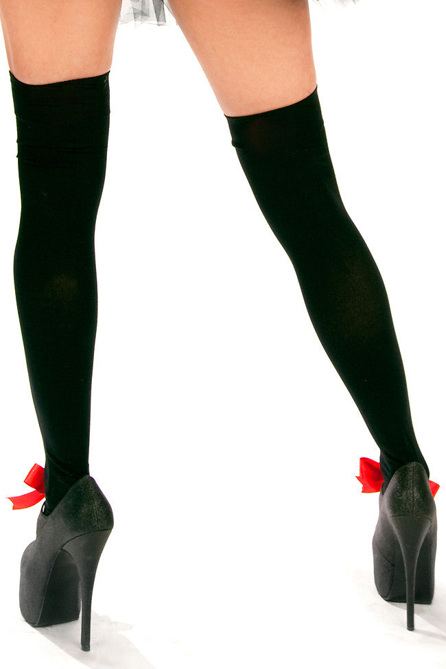 Lauren Queen of Hearts Thigh High Socks - Sexy Valentine's Day Stockings for Women, Gothic Lingerie Accessories - Perfect for Cosplay, Burlesque & Romantic Nights
