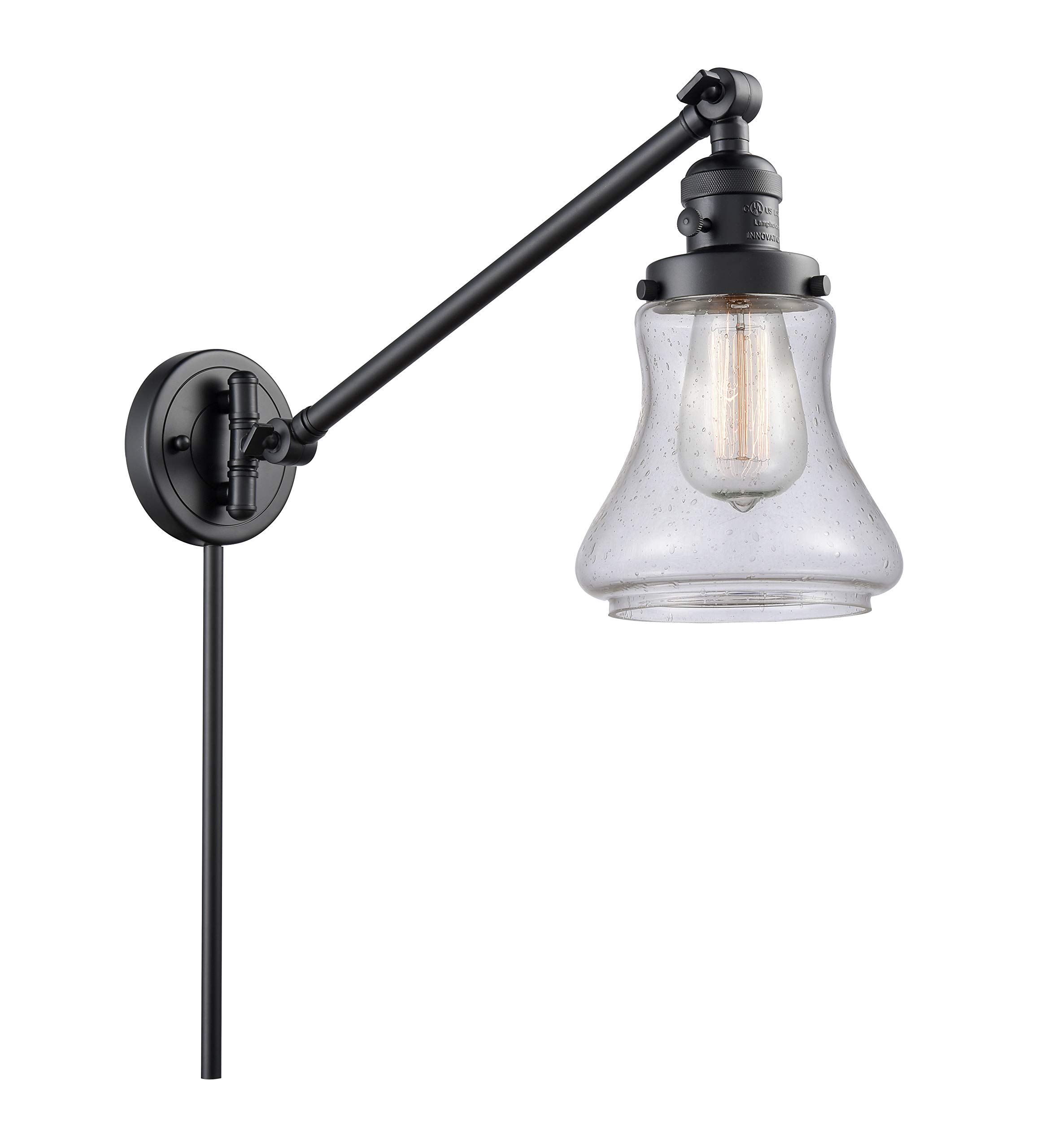 Innovations 237-BK-G194-LED 1-Light Vintage Dimmable LED Swing Arm Desk Lamp in Matte Black - Perfect for Home Office, Study & Reading Nook Lighting