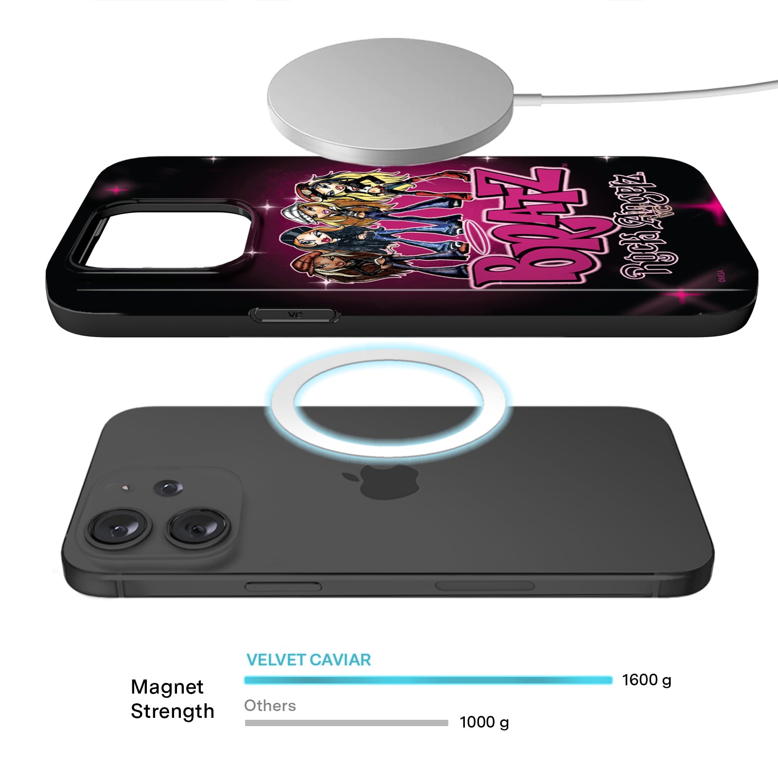 Bratz Rock Angelz Airbrush iPhone Case - Trendy Protective Cover for iPhone 13/14/15 - Perfect for Fans, Fashion Lovers & Collectors