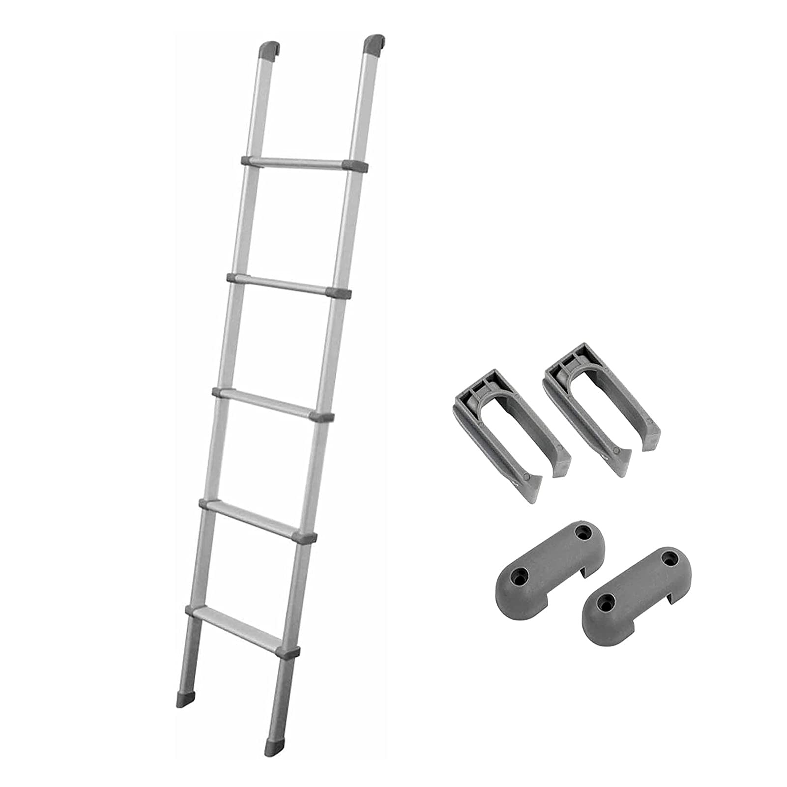 LFF-Trittleiter Multi-Purpose Aluminum Bunk Bed Ladder with Mounting Accessories - 5-Step Loft Ladder for Tiny House, Dorm Room & RV - Supports 150kg (330lbs) - Perfect for Climbing, Storage Access & Space-Saving Solutions