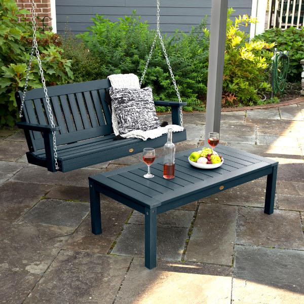 Lehigh 4ft Swing and Coffee Table - Versatile Indoor/Outdoor Furniture for Patio, Living Room, or Office Use