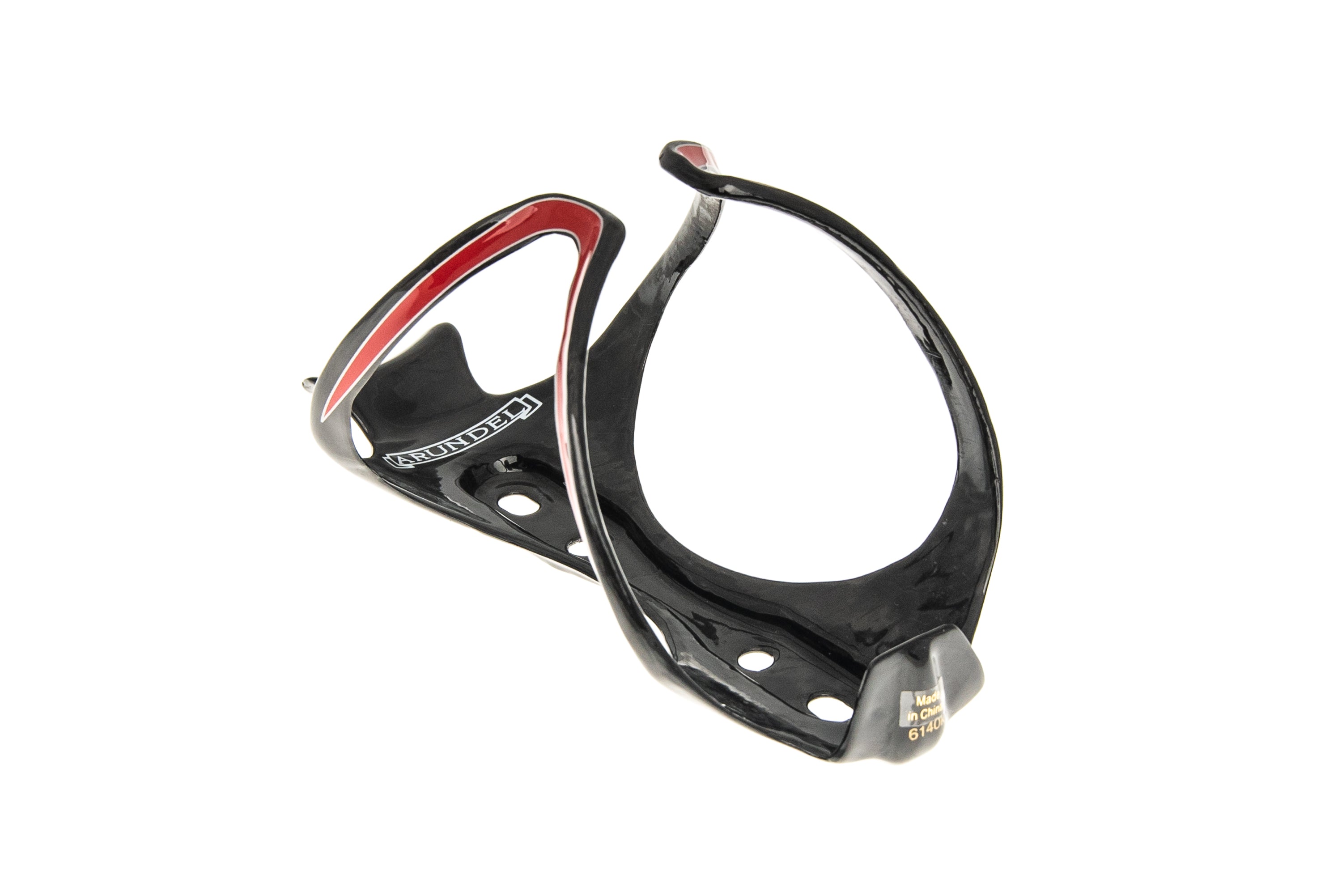 Arundel Mandible Carbon Fiber Water Bottle Cage - Glossy Black/Red - Lightweight & Durable for Road & Mountain Bikes | Perfect for Cycling, Racing & Outdoor Adventures