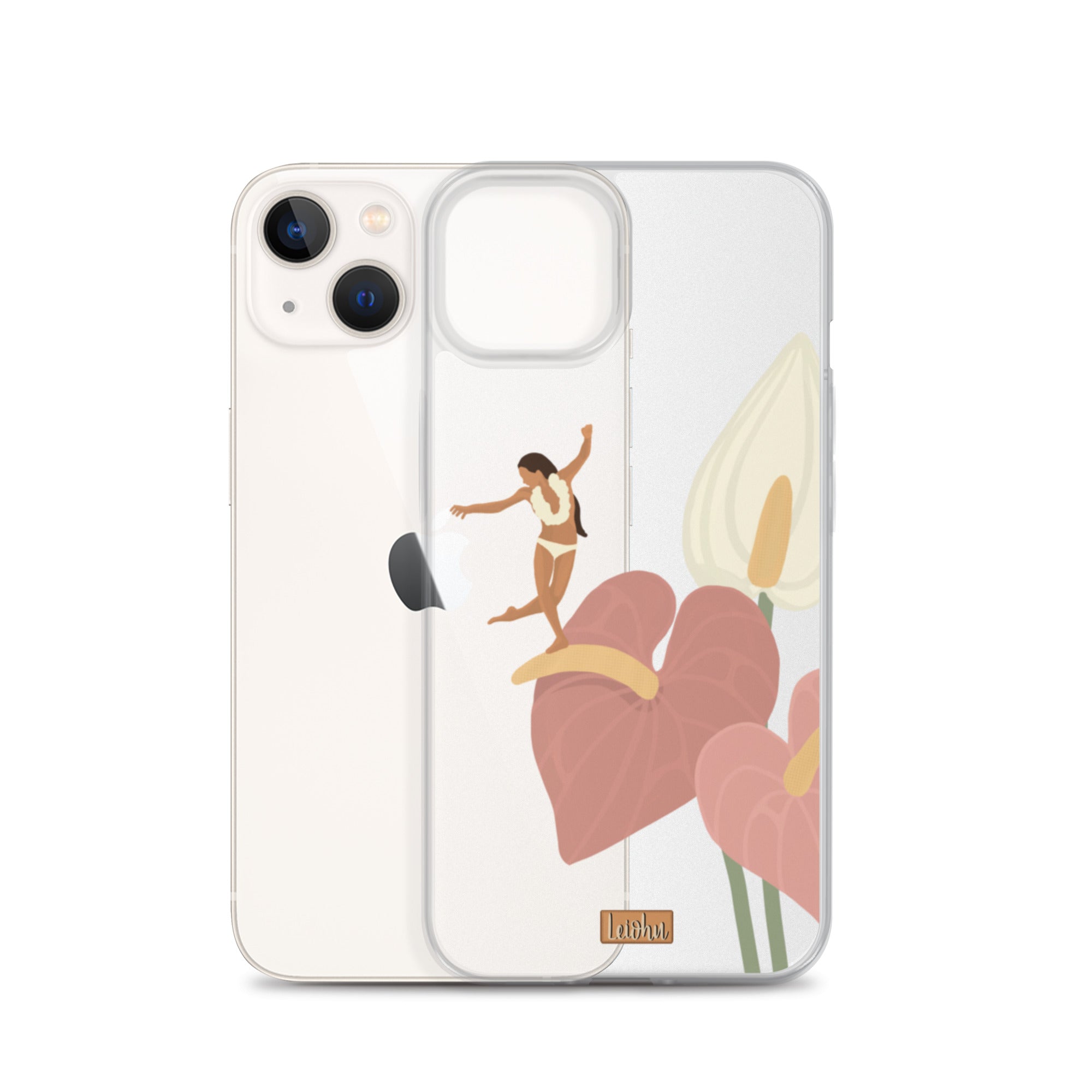 He'e Nalu Anthurium iPhone Case - Premium Floral Design Phone Cover for iPhone 13/14/15 Series - Perfect for Beach, Vacation & Tropical Style Lovers