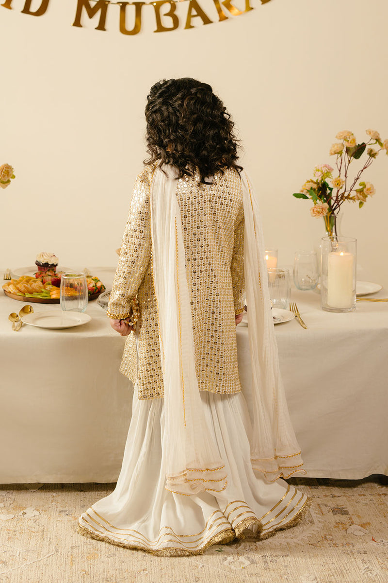 Elegant Chiffon & Raw Silk Off White Stitched Suit for Women | Vanya | Perfect for Weddings, Parties & Special Occasions