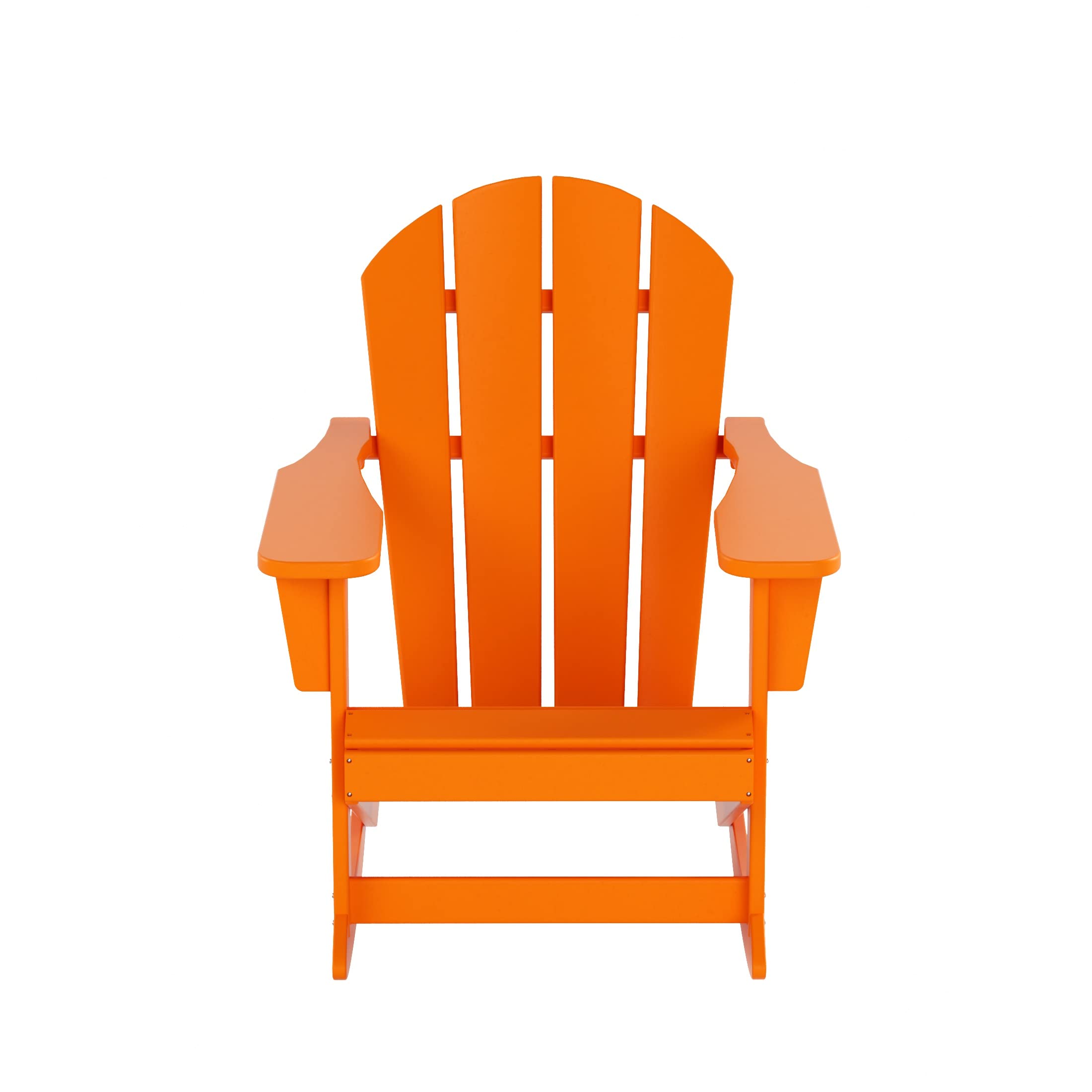 WO Home Furniture 3-Piece Patio Rocking Chair Set - Classic Outdoor Adirondack Rocker Chairs with Matching Table (Orange) - Perfect for Backyard, Garden, Porch & Poolside Relaxation