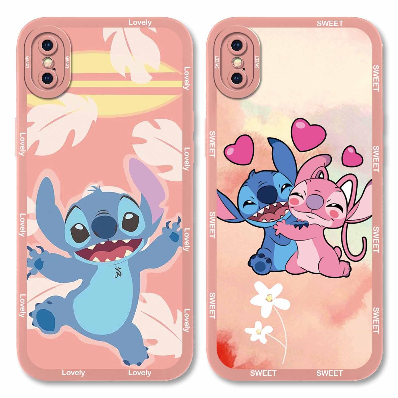 2 Pack Cute Cartoon Flower Kawaii Stitch Anime Phone Case for iPhone X/XS 5.8