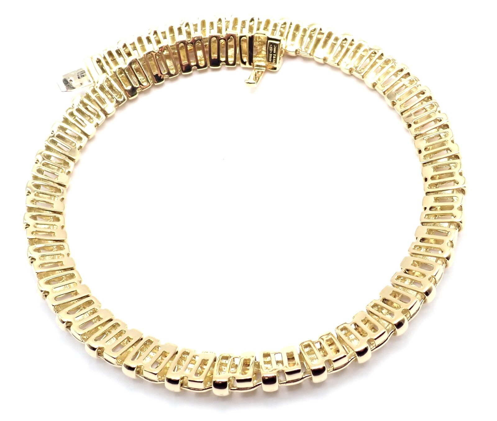 Authentic Tiffany & Co Vannerie 18k Yellow Gold Basket Weave Necklace 2002 - Luxury Jewelry for Women, Perfect for Weddings, Anniversaries & Special Occasions