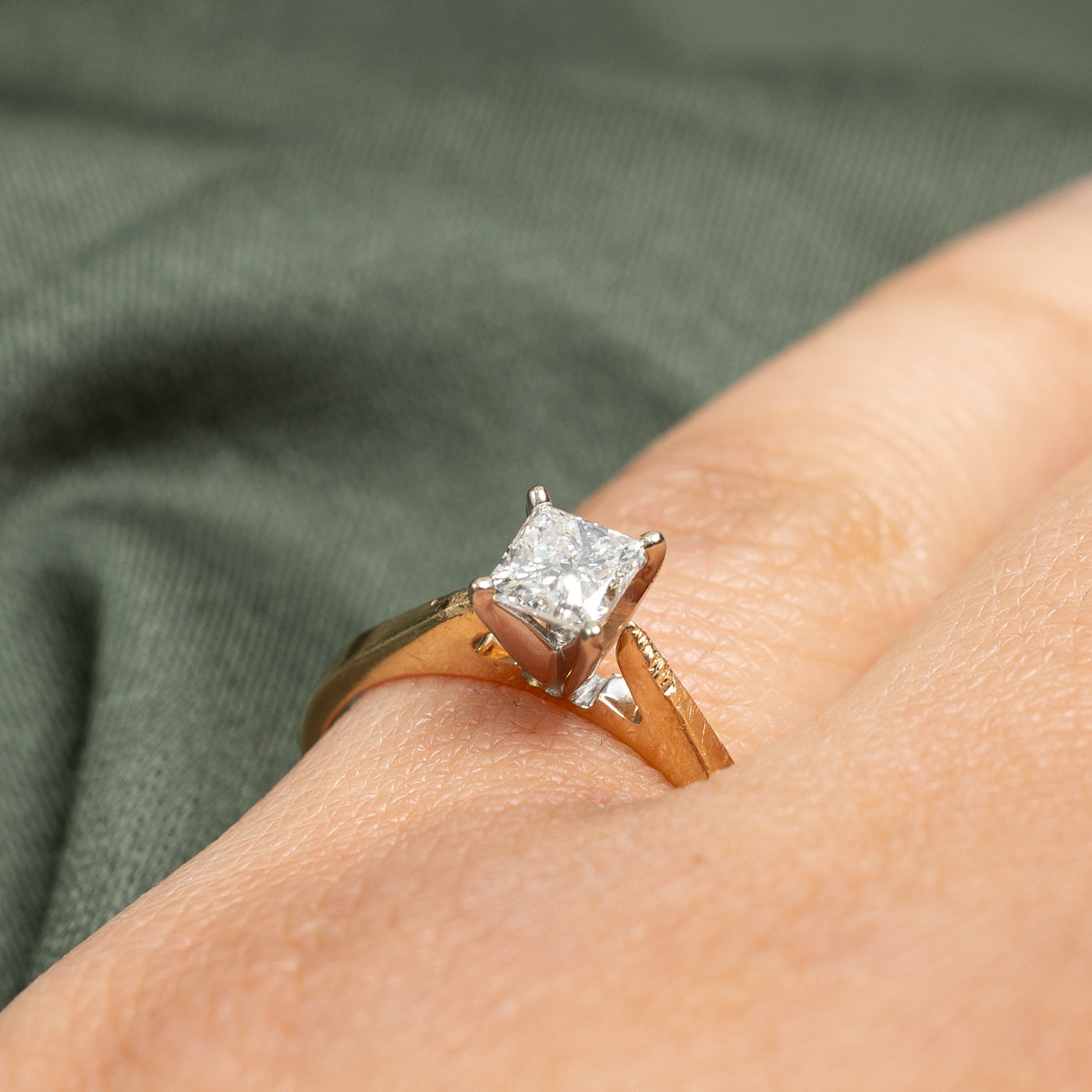 0.52ct Princess Cut Diamond Engagement Ring for Women - Size 4.5 | Elegant Wedding & Proposal Jewelry Gift for Her | Perfect for Anniversaries, Valentine's Day & Special Occasions