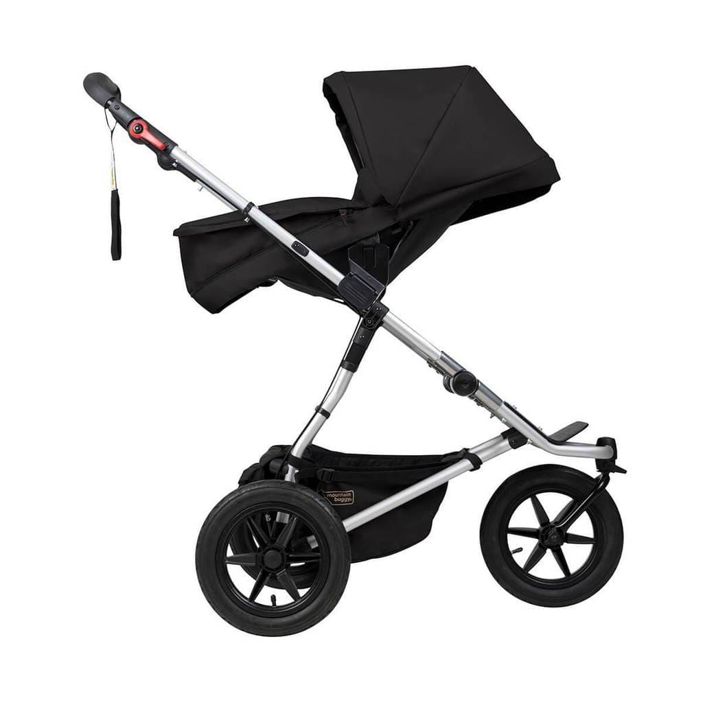 Mountain Buggy UJ Terrain Plus One Carrycot - Black Stroller for Newborns | Perfect for Outdoor Adventures, City Walks & Travel with Baby