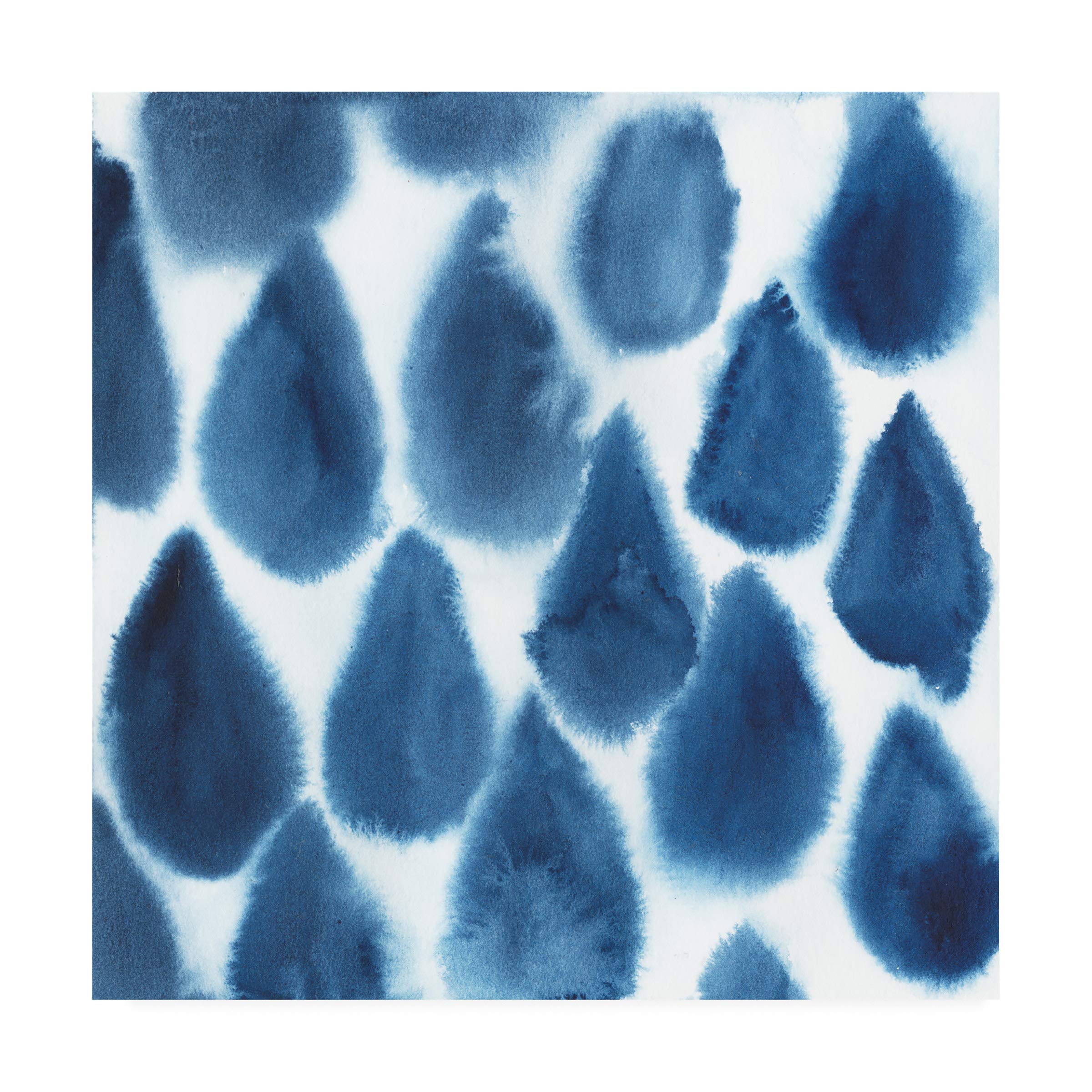 Grace Popp Indigo Bleed III - 18x18 Premium Canvas Wall Art Print, Modern Abstract Painting for Living Room, Bedroom & Office Decor