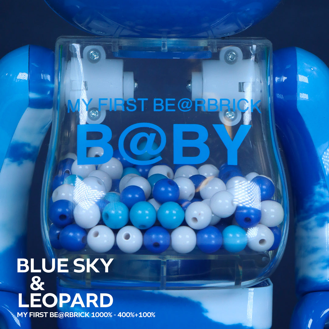 400% + 100% Bearbrick My First Baby (Blue Sky) - Limited Edition Collectible Art Toy for Display & Investment | Perfect for Home Decor, Office Display, and Gift Giving