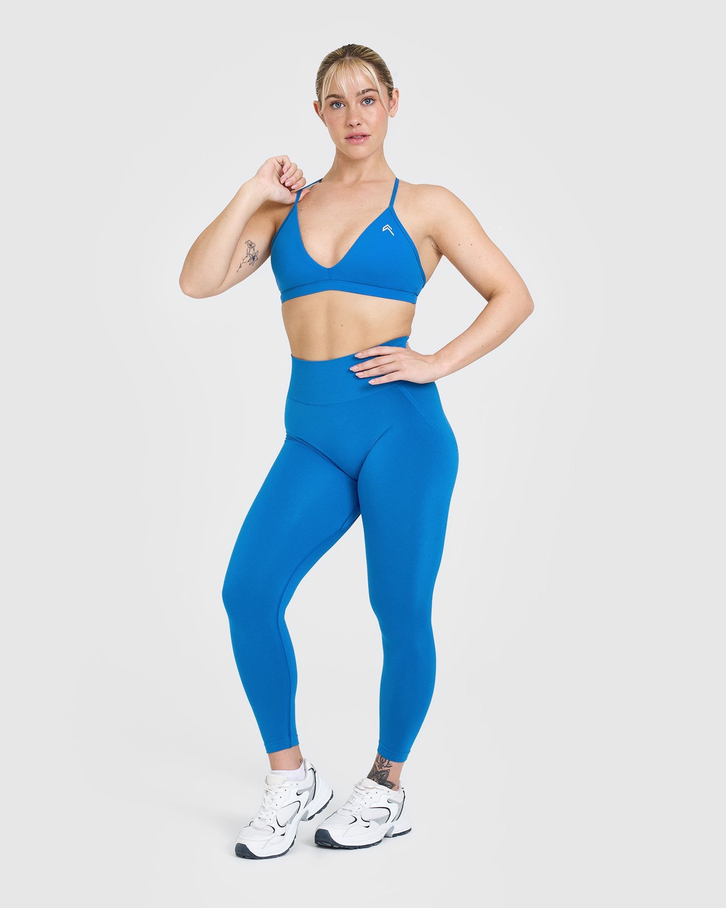 Ultra Soft Micro V Neck Bralette - Wireless Comfort Bra for Women | Retro Blue | Perfect for Yoga, Lounge & Everyday Wear
