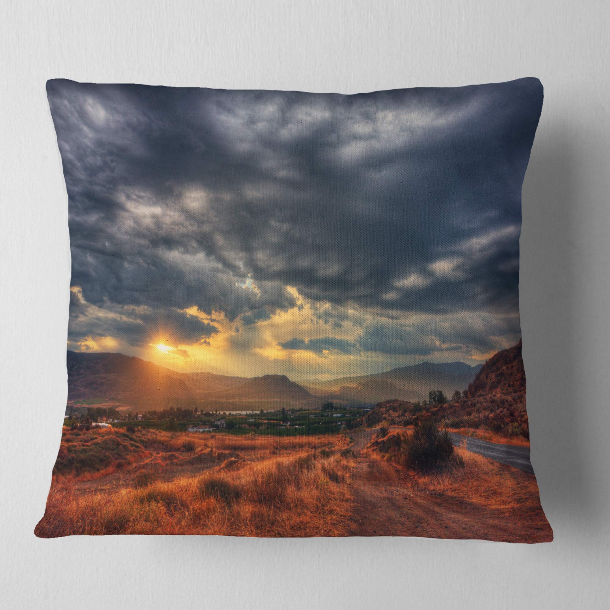DesignQ CU14447 Soft Grey 18x18 Inch Decorative Throw Pillow Cushion for Sofa, Bed, Living Room & Home Decor