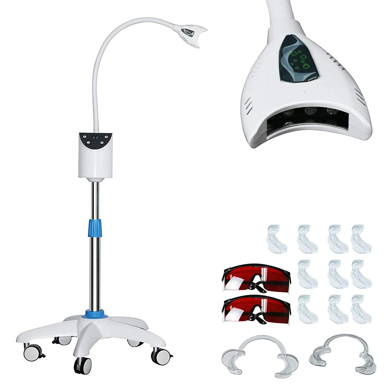 Professional Teeth Whitening Kit with 4 Blue LED Lights & Digital Indicator - At-Home Teeth Bleaching System for Brighter Smile - Perfect for Daily Use, Travel, and Special Occasions