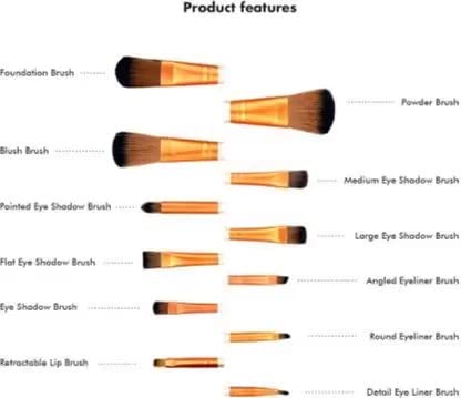 Premium 22-Piece Golden & Black Makeup Brush Set - Foundation, Eyeshadow, Blush, Mascara, Eyeliner & Lip Brushes | Cruelty-Free Synthetic Bristles | Perfect for Professional Makeup Artists & Beginners | Home, Travel & Salon Use