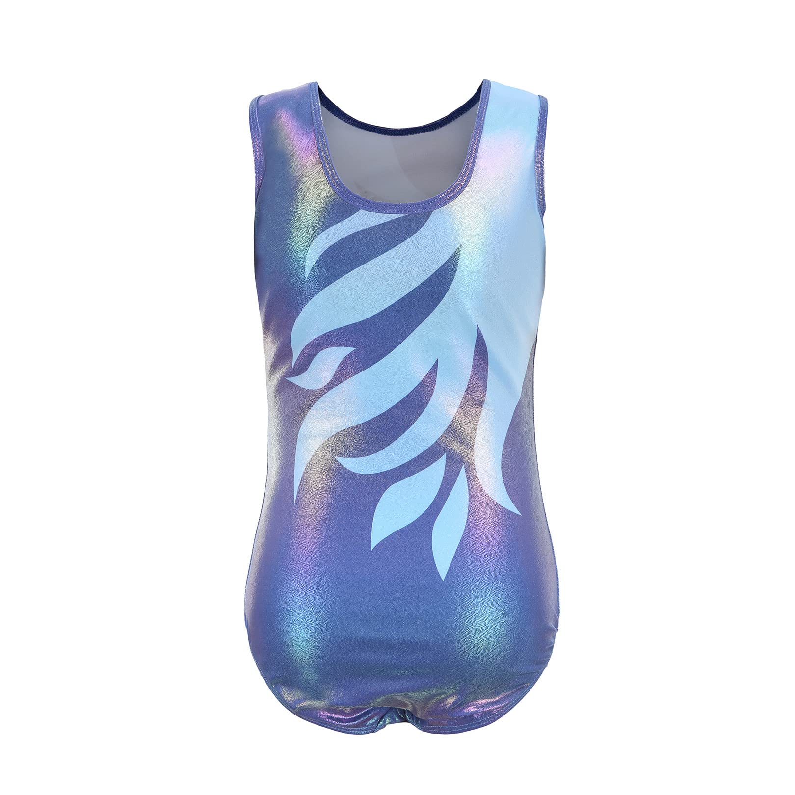 Sparkly Beaded Long Sleeve Gymnastic Leotard for Girls - Flame Design Dance Bodysuit for Ballet, Gymnastics & Performance Costume