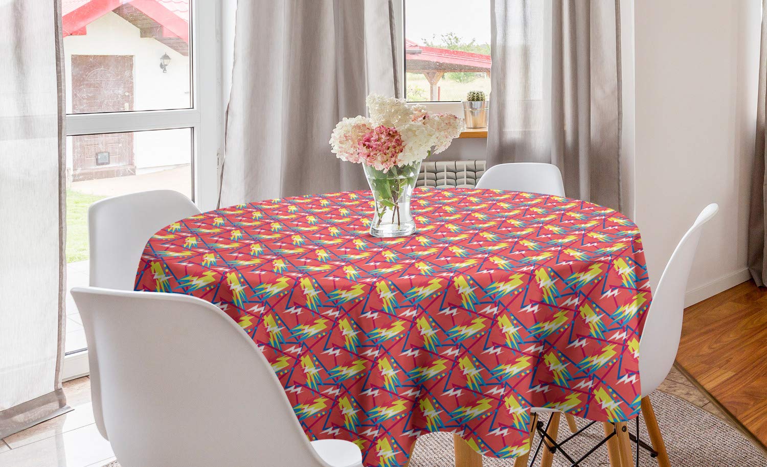Ambesonne Modern Round Tablecloth 60