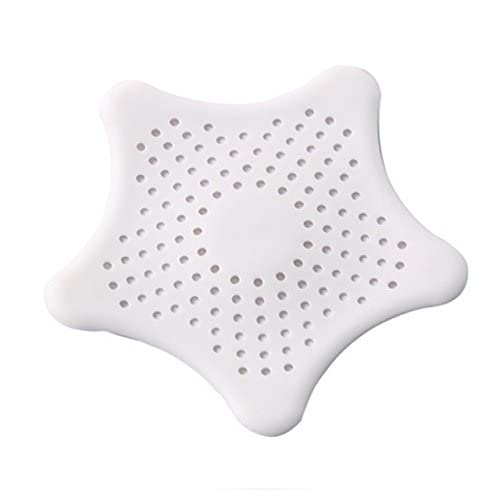 WorldCare® Hair Shower Star Bath Cap Filter Drain - White | Hair Catcher for Shower & Bathtub Drain | Prevents Clogs & Protects Plumbing (Great for Long Hair, Pets, Family Use)