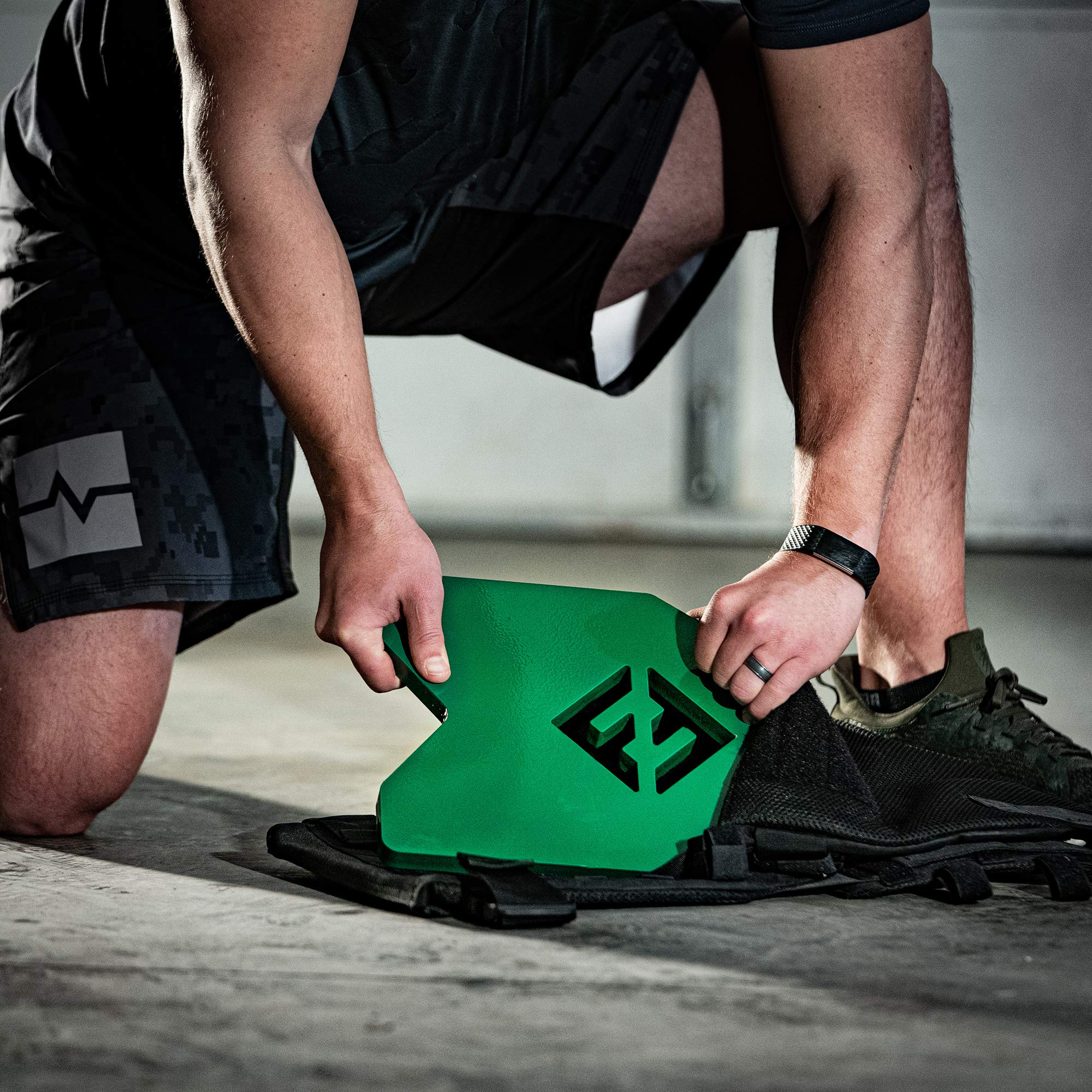 F&F Steel Designs 18.75LB Weight Plate Pair (40LB Total) - Green Steel Plates for Weighted Vests - High-Intensity Training & CrossFit Workouts - Perfect for Home Gym, Strength Training & Tactical Fitness