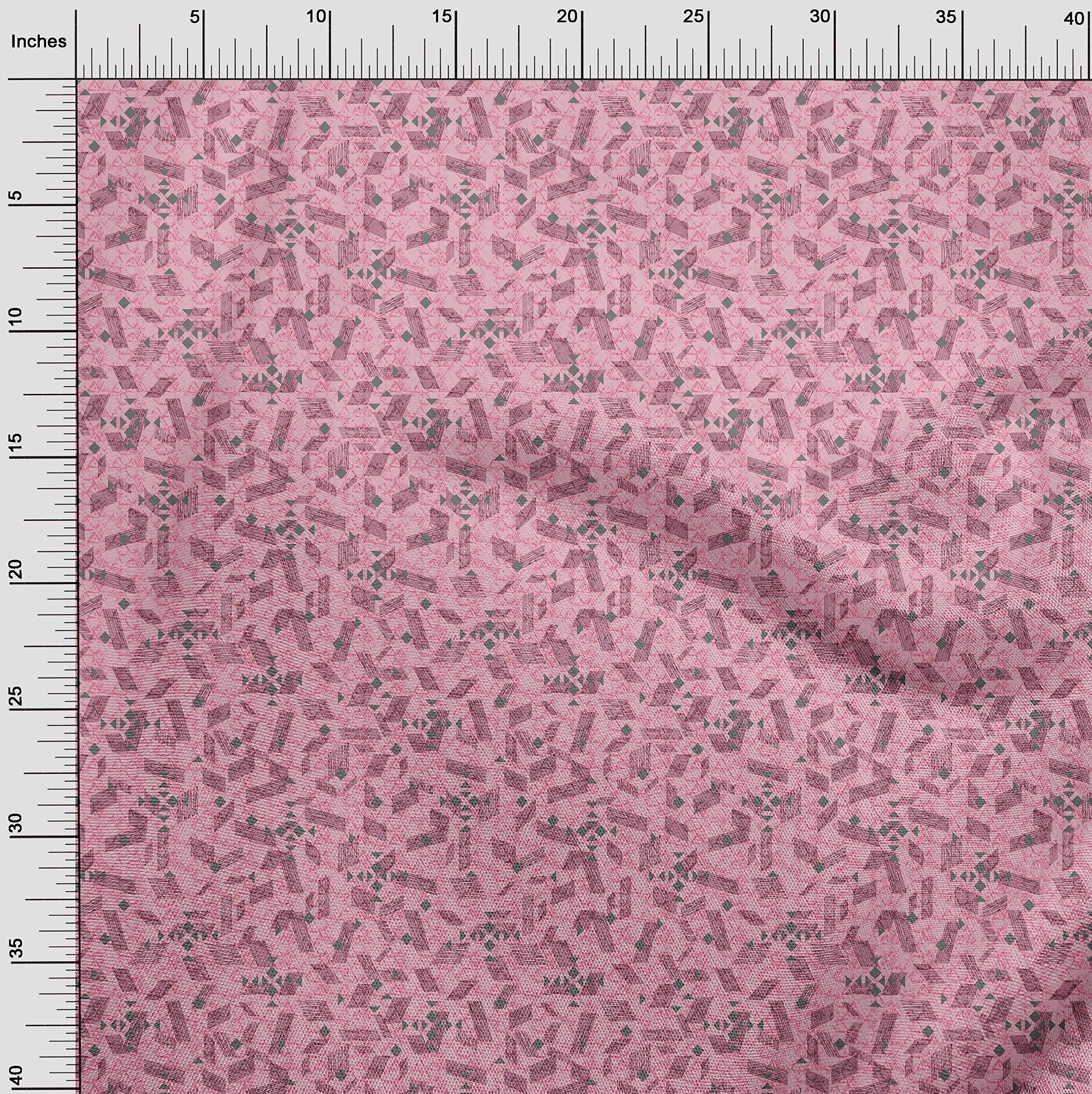 oneOone Cotton Jersey Medium Pink Geometric Texture Dress Fabric - 58 Inch Wide by The Yard | Perfect for DIY Dresses, Skirts & Home Decor Projects