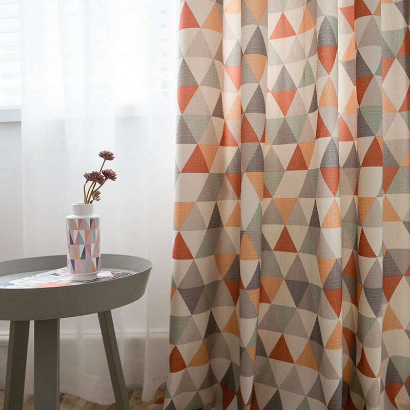 Astor Rideaux Warm Geometric Print Design Curtains - Thermal Insulated Window Drapes for Living Room & Bedroom - Cozy Home Decor for Winter