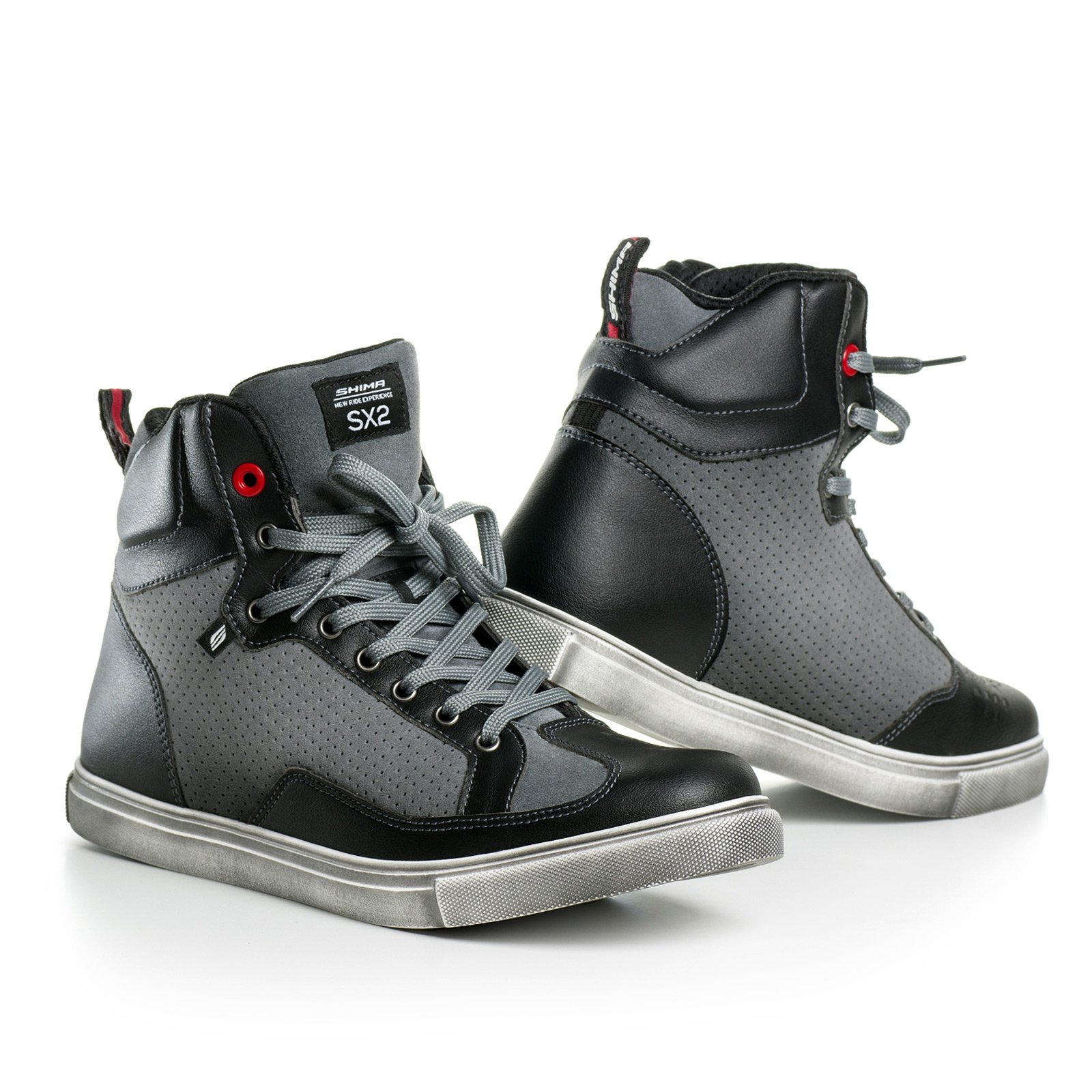 SHIMA SX-2 Men's Motorcycle Riding Shoes - Genuine Leather, Breathable & Reinforced Street Bike Boots with Ankle Protection | Perfect for Urban Commuting & Long-Distance Touring