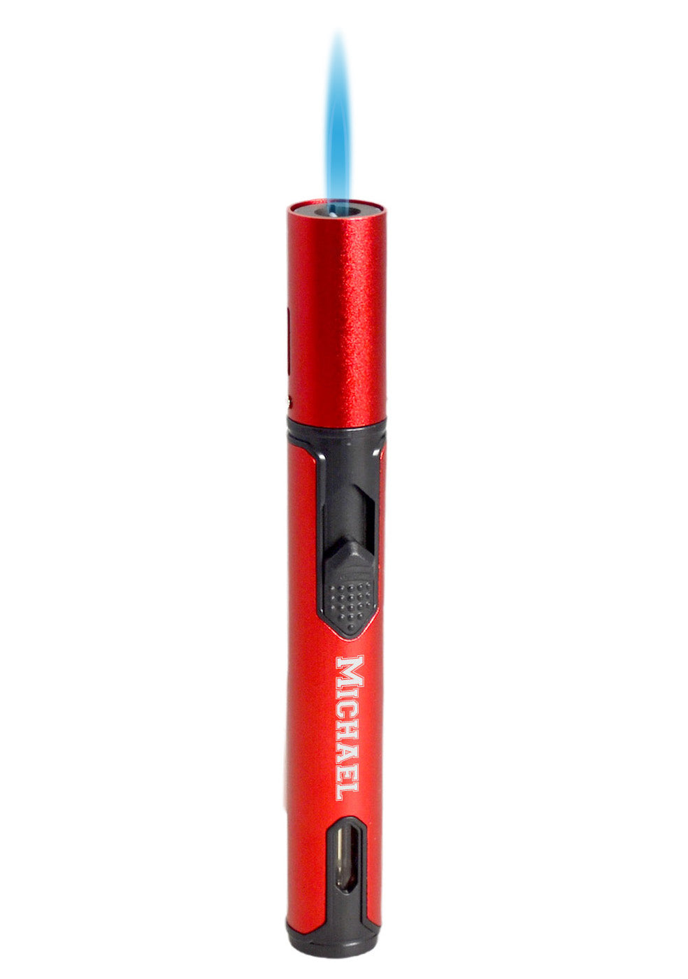 Visol Molokini Single Jet Torch Flame Cigar Lighter - Windproof Butane Lighter for Cigars, Cigarettes & Outdoor Use (Red) - Perfect for Smoking, Camping & Travel Accessories