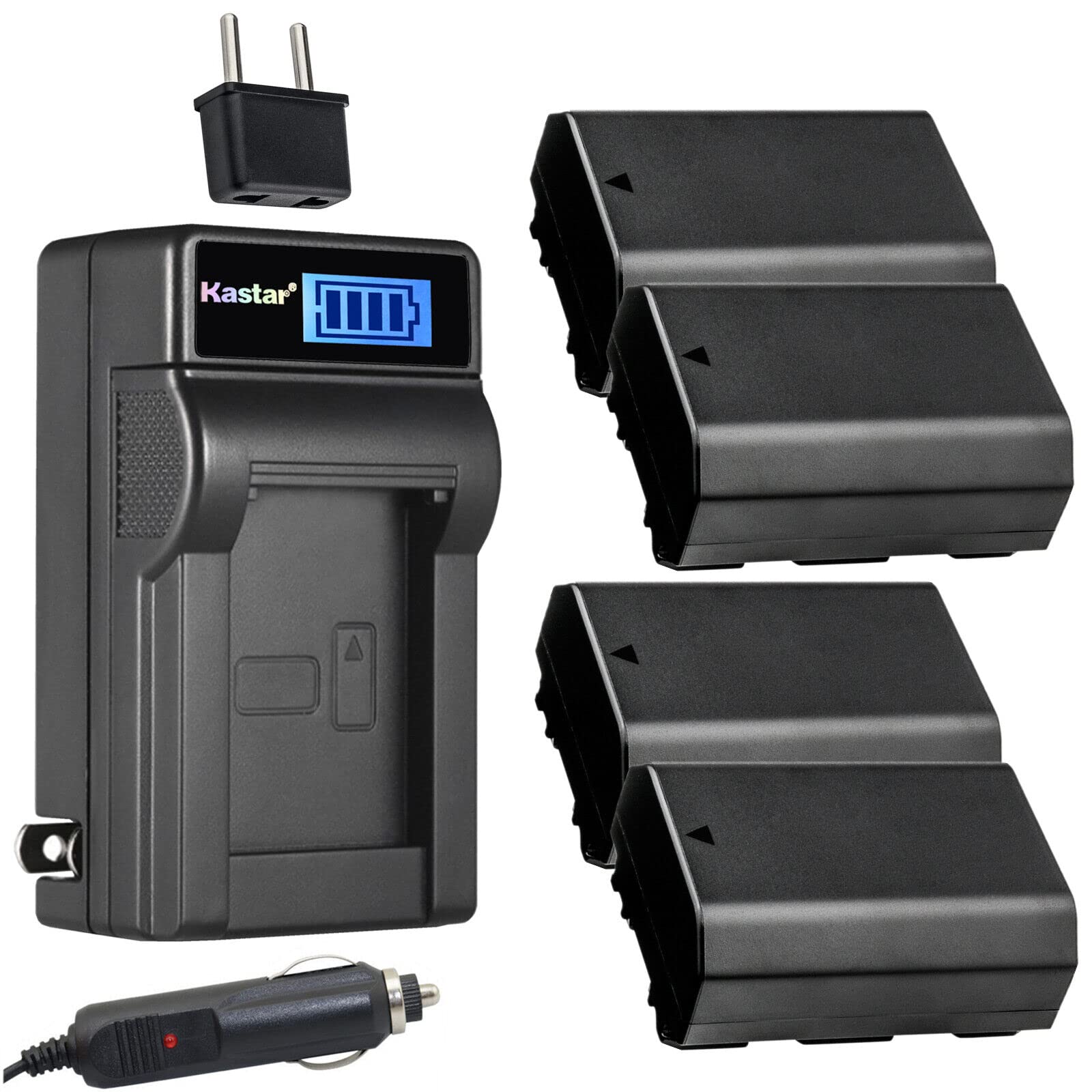 Kastar 4-Pack NP-FZ100 Replacement Battery & LCD AC Charger Kit for Sony Alpha A9 II/A7 III/ILCE-7M3 Cameras - Perfect for Travel, Wedding & Professional Photography