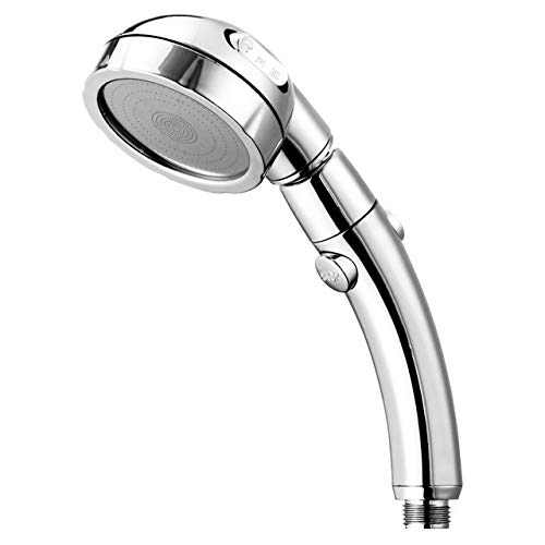 LKYBOA 360° Rotating Adjustable Water Saving Shower Head - 3 Spray Modes, High Pressure, Stop Button - Perfect for Bathroom, Spa, and Home Relaxation (Sliver)