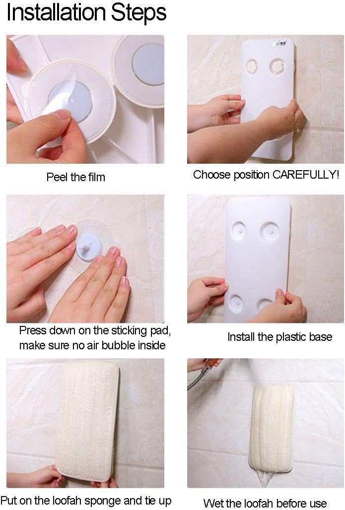 Hands-Free Back Scrubber with Natural Loofah - Exfoliating Shower Brush for Deep Cleansing & Skin Care | Perfect for Back, Shoulders & Hard-to-Reach Areas