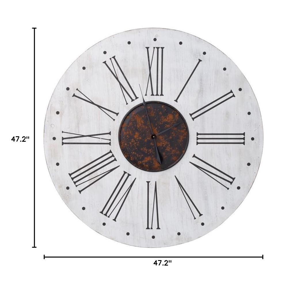 Scandinavian Style Wall Clock - Minimalist Modern Home Decor for Living Room, Bedroom & Office - Silent Non-Ticking Battery Operated Round Clock - Yosemite Home Decor Collection