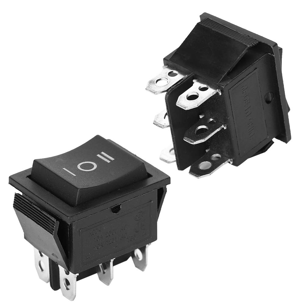 10Pcs Durable 6-Pin Rocker Switch with Heat Resistance - Heavy Duty Toggle Switches for Home Appliances, Industrial Equipment & Electrical Devices - Perfect for Control Panels, Machinery & DIY Projects