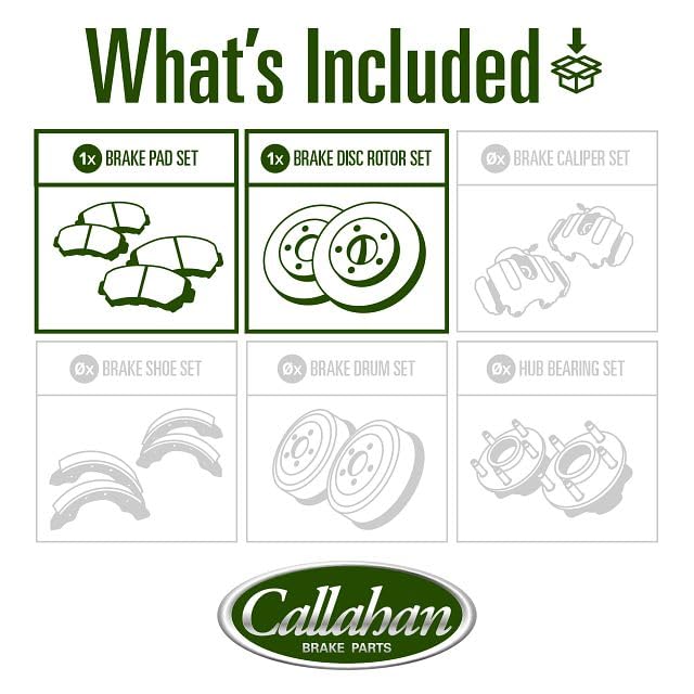 Callahan Front Brake Kit with Drilled & Slotted Rotors & Ceramic Pads - Compatible with 1998-2002 Chevy Camaro, Firebird, Trans Am | High-Performance Braking for Street Racing & Daily Driving