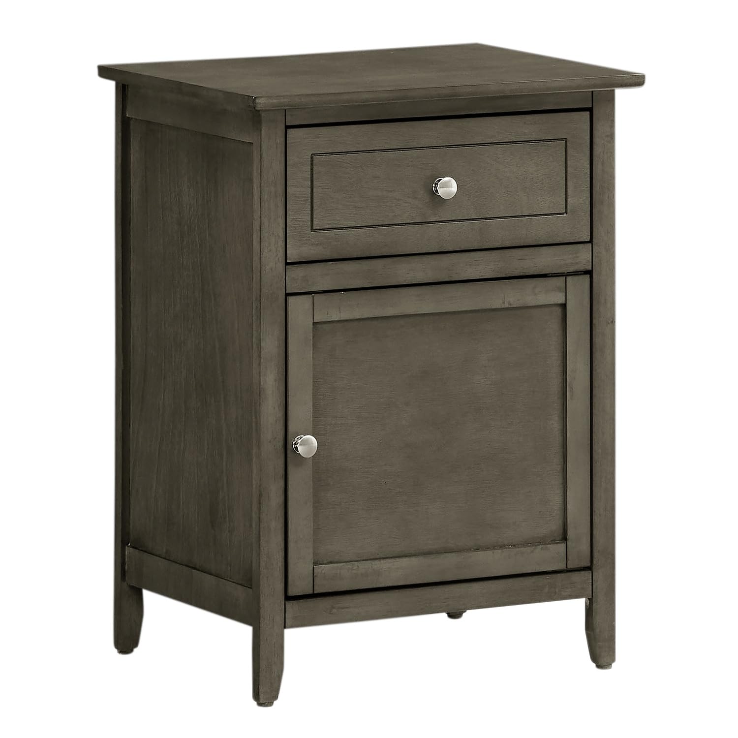 Modern Gray Nightstand with 1 Drawer - 25