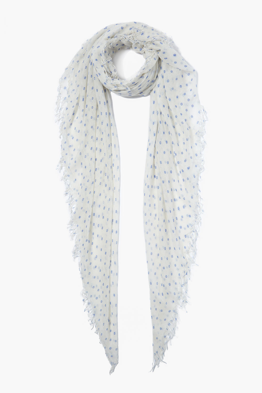 Luxury Cashmere and Silk Scarf with Wedgewood Dot Pattern - Soft Winter Wrap for Women, Elegant Fashion Accessory for Office, Party & Travel