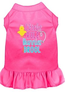 Chicks Rule Screen Print Dog Dress - Cute & Colorful Pet Outfits for Small & Medium Dogs - Perfect for Parties, Photos & Daily Walks