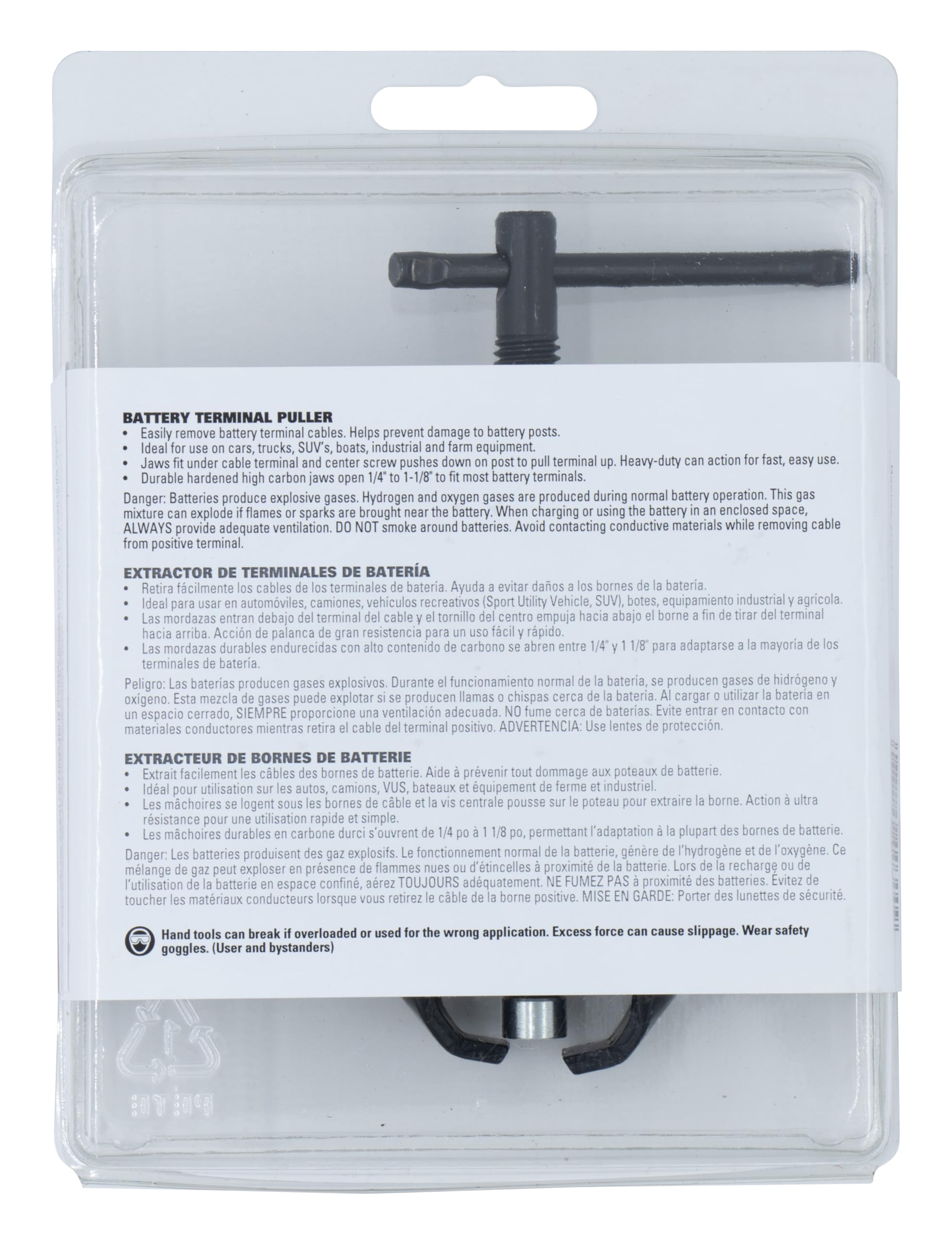 Lang Tools 202 Battery Terminal Puller - Universal Size for Car, Truck & Marine Batteries - Heavy Duty Corrosion Removal Tool for Easy Battery Maintenance & Replacement