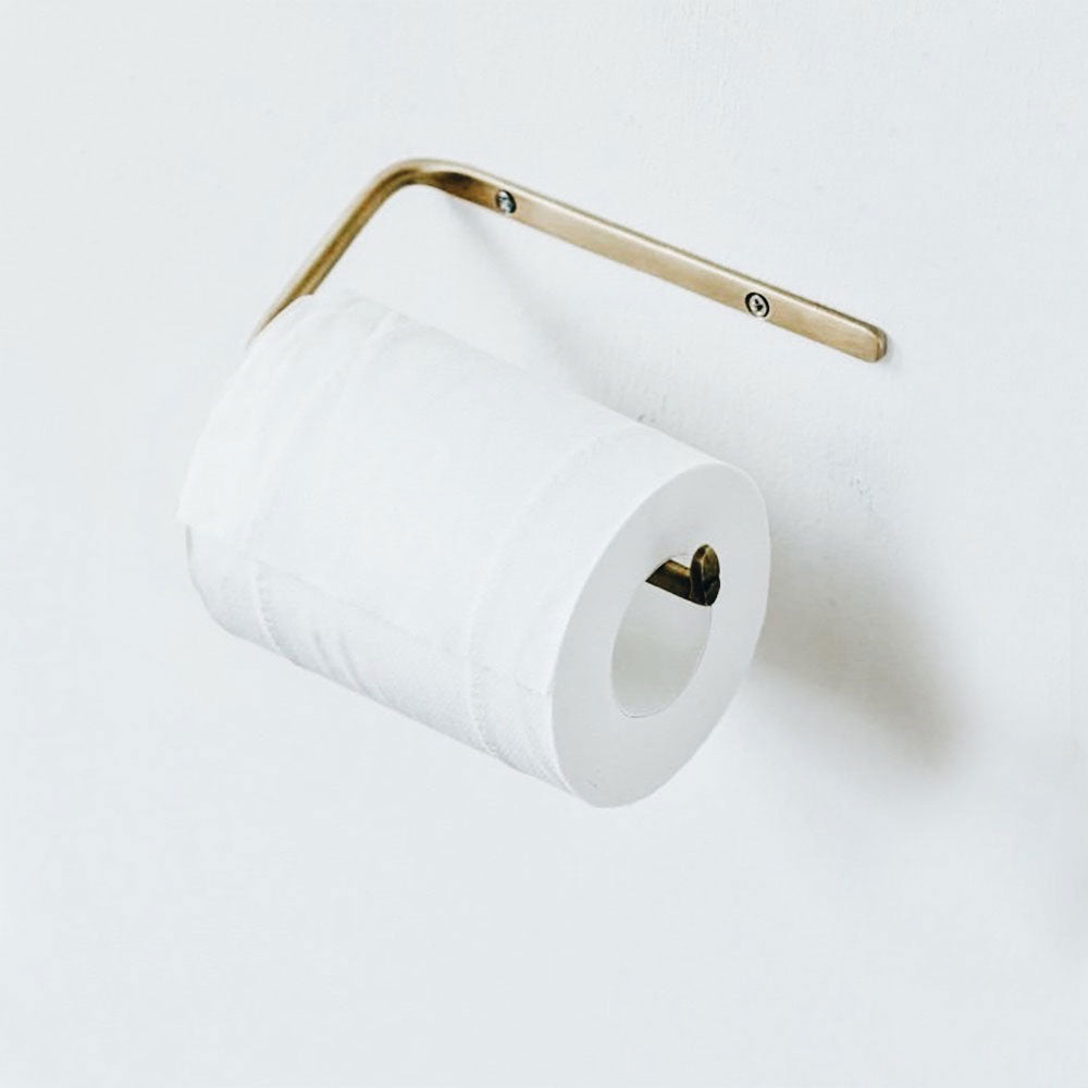 Stylish Brass Toilet Paper Holder - Bathroom Tissue Roll Stand with Easy Installation - Perfect for Modern Bathrooms & Powder Rooms