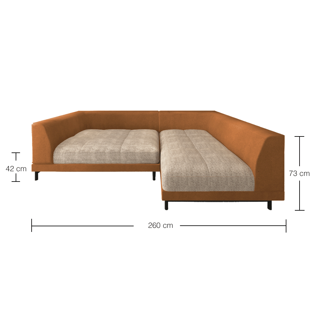 Stylish Hemlock Duo Right Chaise Sofa - Modern Sectional Couch for Living Room, Lounge & Home Theater Comfort