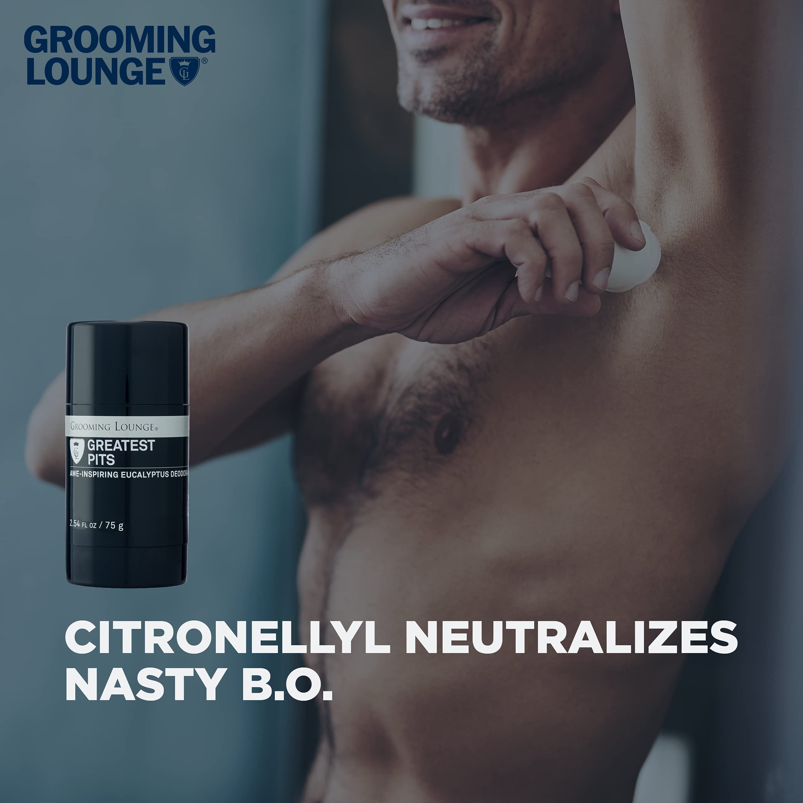 Grooming Lounge Greatest Pits Natural Aluminum-Free Deodorant for Men & Women | Paraben & Sulfate Free | Fresh & Clean Scent | 2.54 oz | Ideal for Daily Use, Gym & Outdoor Activities