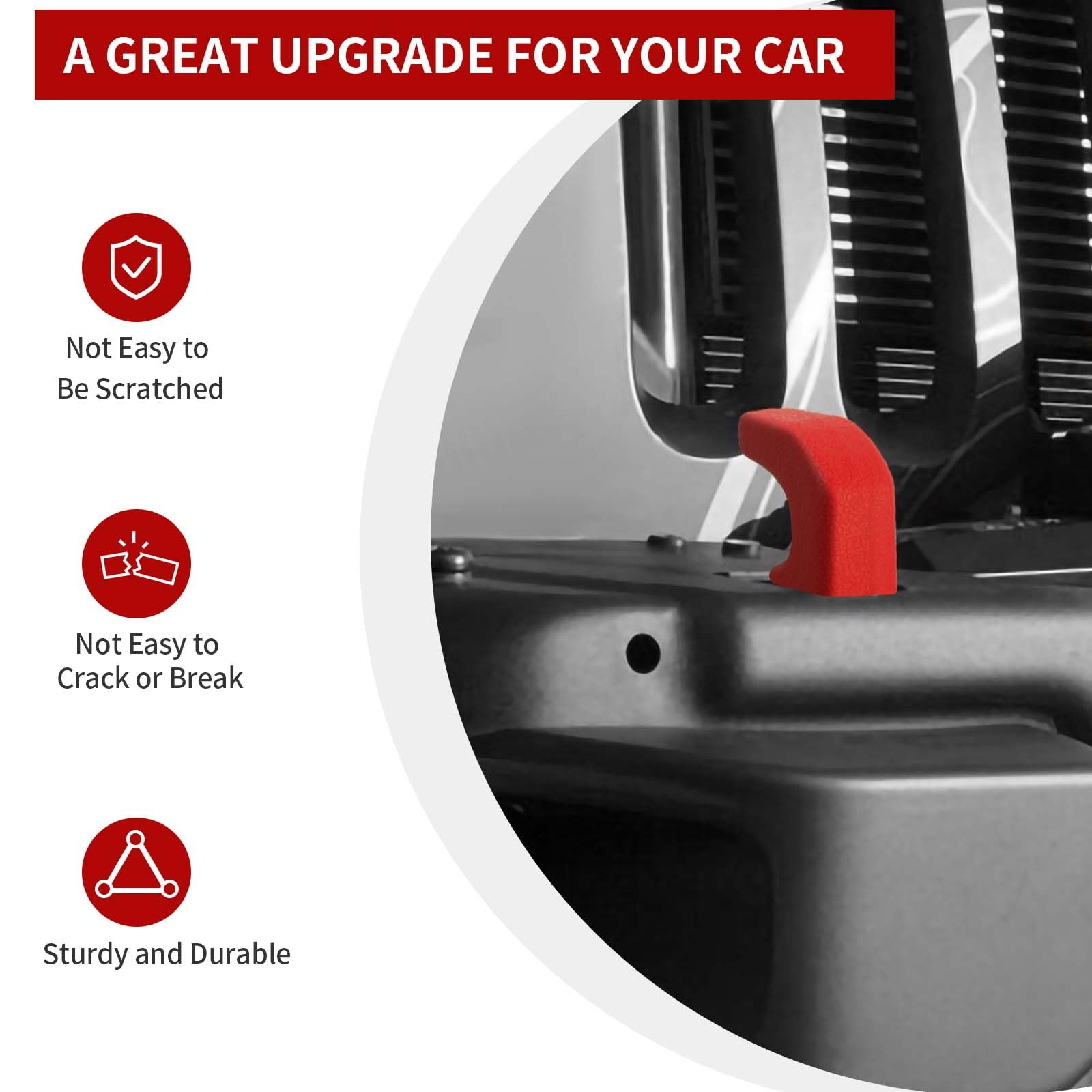 2Pcs Red Bumper Tow Hook Covers for 2007-2018 Jeep Wrangler JK/JKU & 2018-2025 JL/JLU/Gladiator JT - Durable Exterior Accessories for Off-Road Protection & Custom Styling