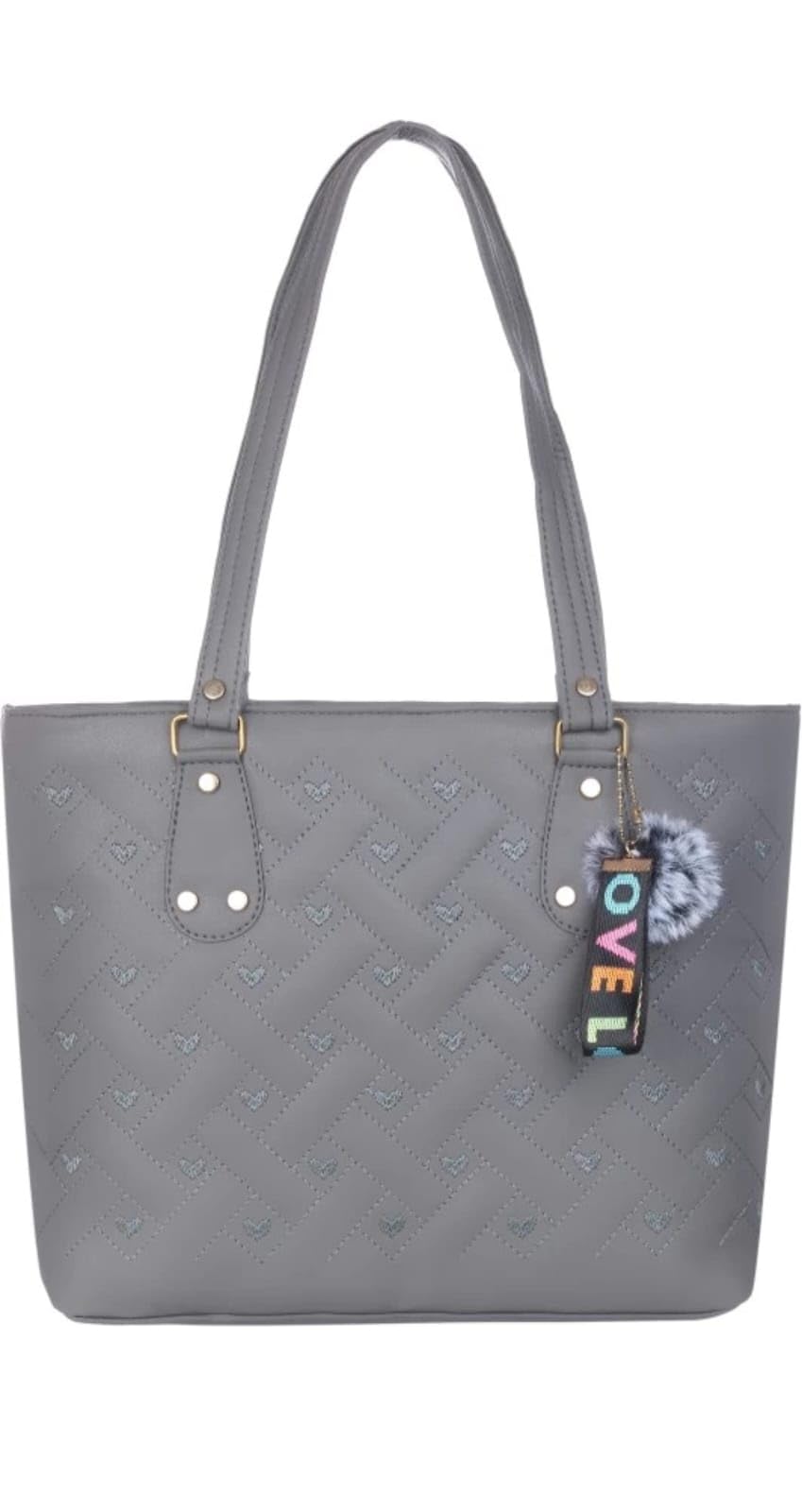 Stylish Leather Tote Bags for Women with Zip Closure & Double Handles | Heart Print Design for Office, College & Party | Versatile Purse for Travel, Work & Everyday Use | Perfect Gift for Girls & Women