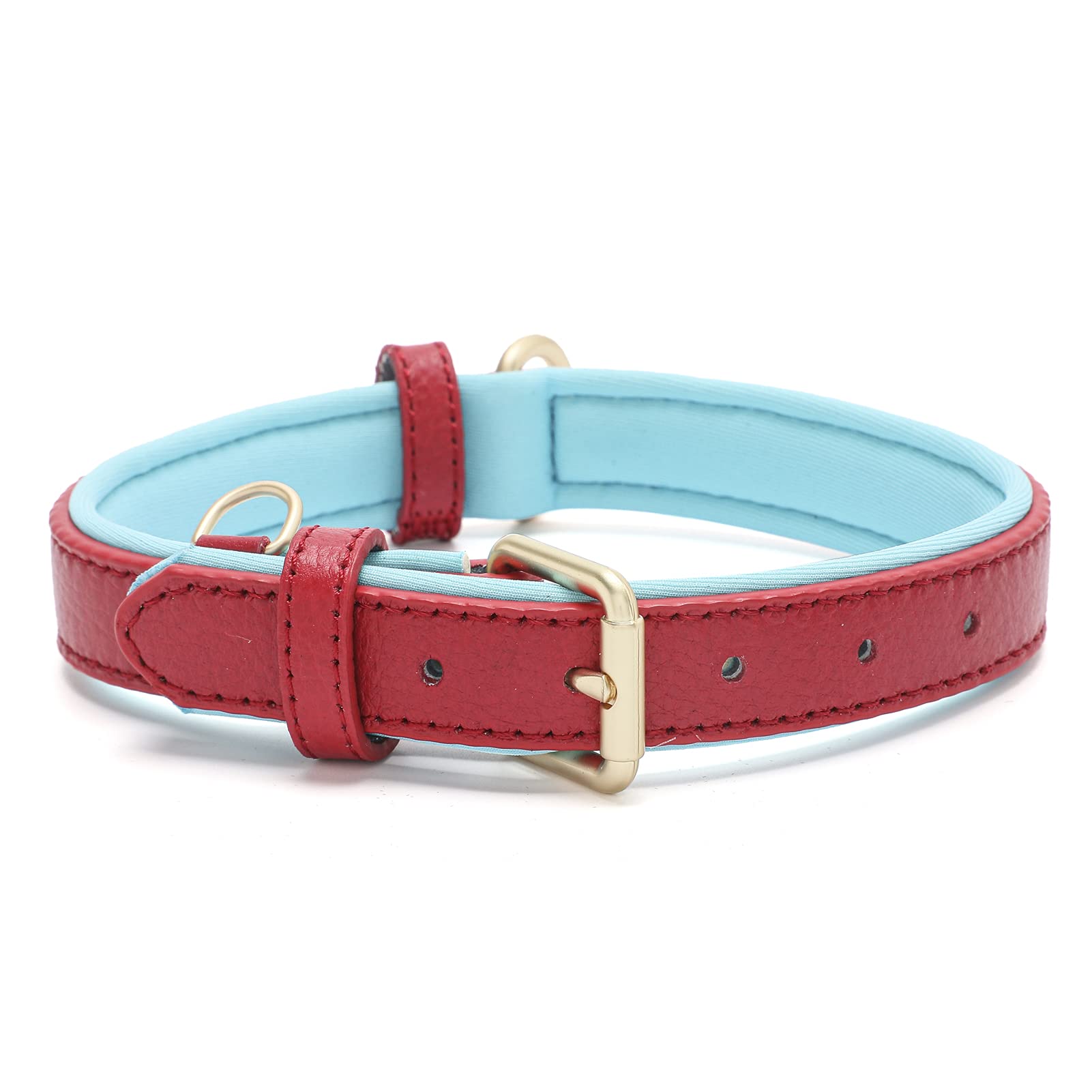 Premium Soft Padded Leather Dog Collar - Waterproof & Adjustable for Small, Medium, Large Dogs - Perfect for Daily Walks, Training & Outdoor Adventures