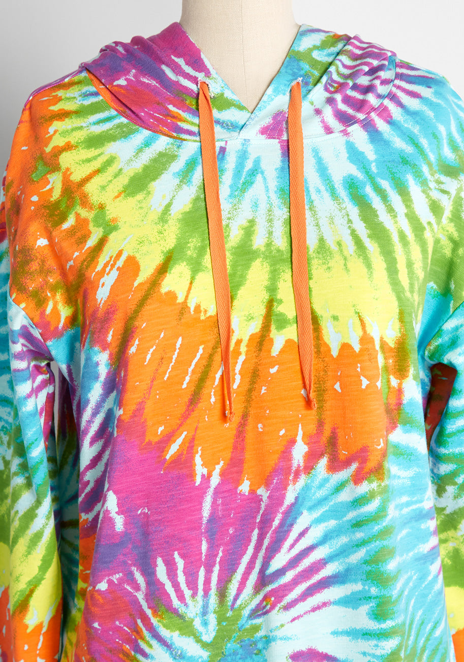 Trendy Tie Dye Hoodie for Women & Men - Soft Cotton Pullover Sweatshirt for Casual Outings, Travel & Streetwear
