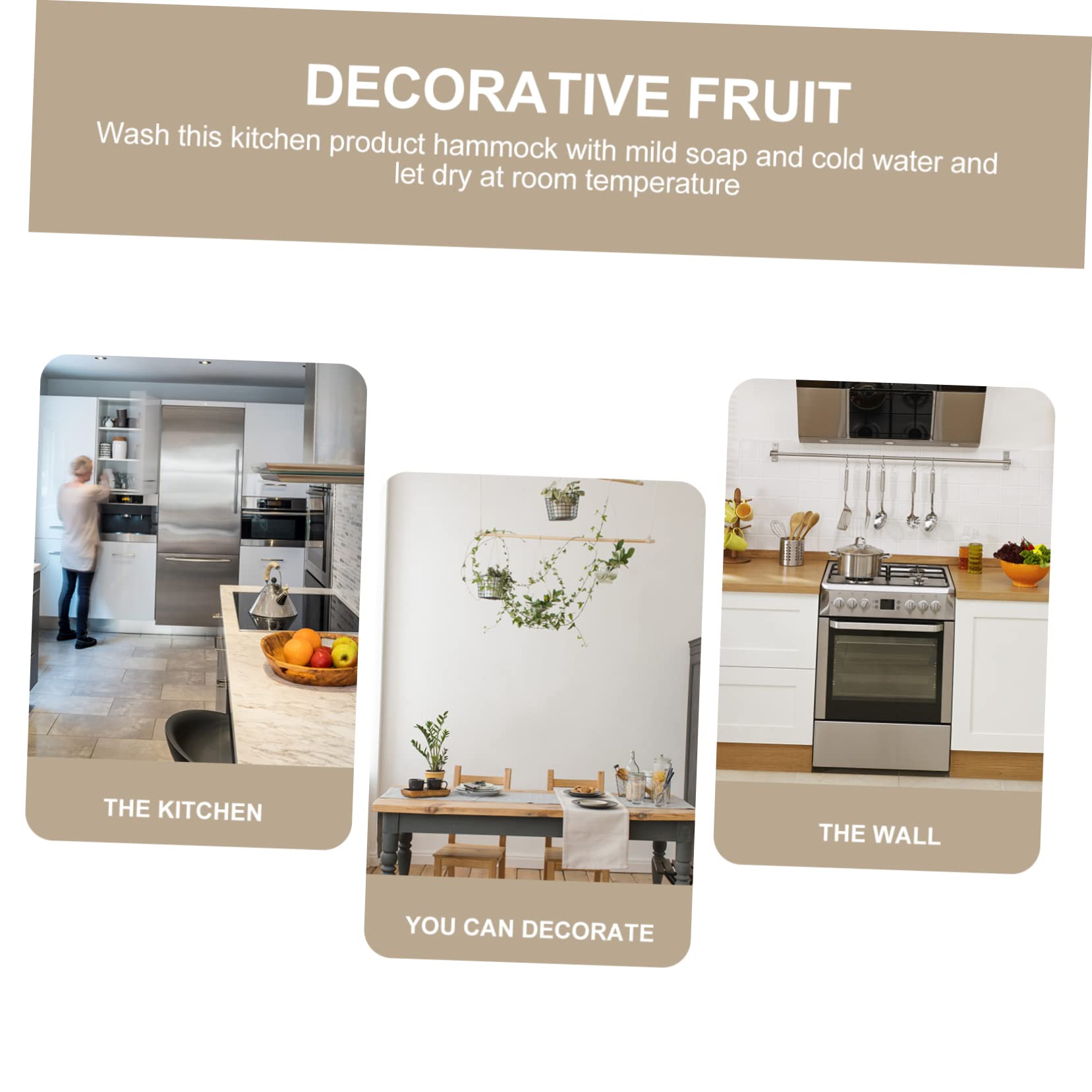 4-Piece Cotton Rope Hanging Fruit Basket Set - Durable Vegetable Storage Baskets for Kitchen, Pantry & Home Decor - Perfect for Organizing Fruits, Vegetables, and Small Items - Ideal for Farmhouse, Rustic, and Modern Kitchen Styles