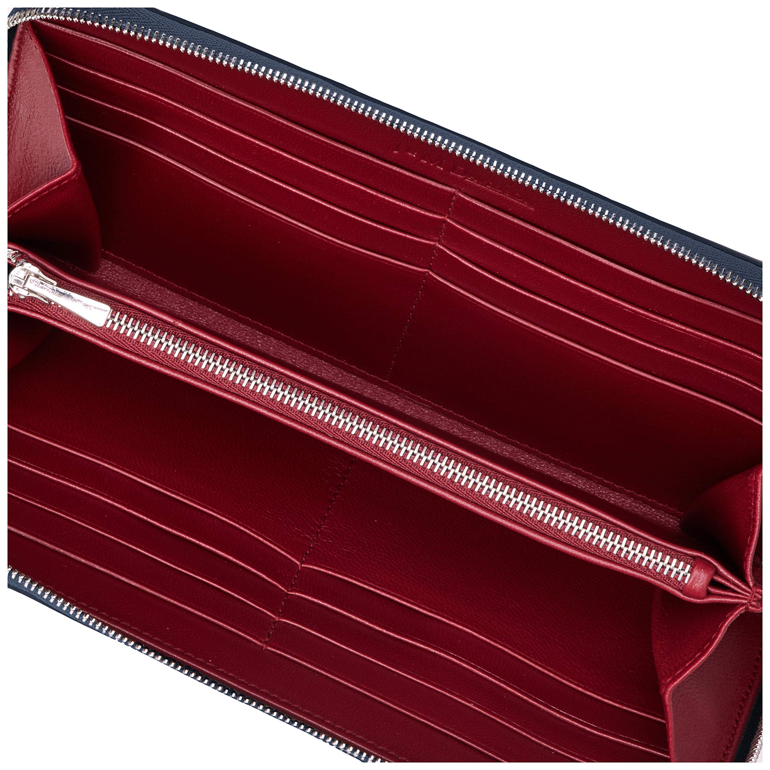 J&M Davidson Zip Around Wallet 10221N 7314 - Women's Long Leather Wallet for Credit Cards & Cash, Midnight Blue - Perfect for Everyday Use, Travel & Gift Giving