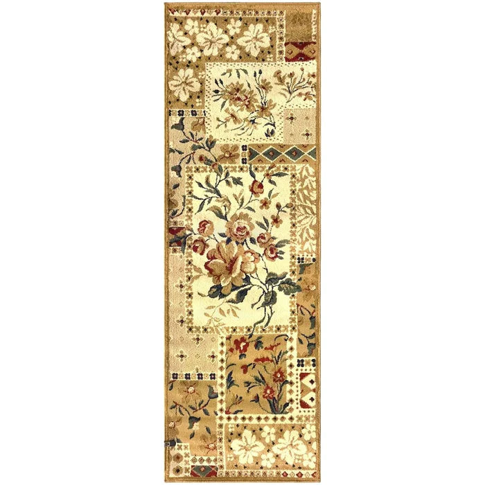 Floral Patchwork Area Rug - Soft Non-Slip Indoor Rug for Living Room, Bedroom, Nursery - Boho Chic Home Decor for Cozy Spaces