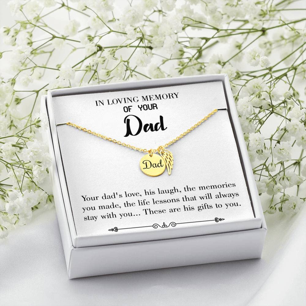 Memorial Necklace for Loss of Dad - Sympathy Gift for Grieving Parent - Personalized Remembrance Jewelry for Comfort & Healing | Perfect for Funerals, Memorials & Keeping Loved Ones Close